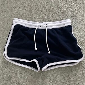 J. Crew Navy Athletic Drawstring Shorts with White Trim L
